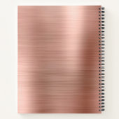 Minimalistisch geborsteld metaal Roos Gold Modern Notitieboek (Achterkant)