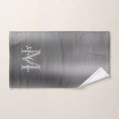 Minimalistisch geborsteld metallisch zilver grijs  bad handdoek (Handdoek)