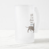 Minimalistisch gebruik van Dachshund Silhouette Matglas Bierpul (Voorkant rechts)