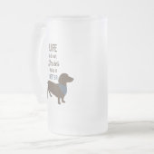 Minimalistisch gebruik van Dachshund Silhouette Matglas Bierpul (Voorkant links)