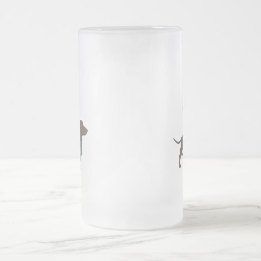 Minimalistisch gebruik van Dachshund Silhouette Matglas Bierpul (Center)