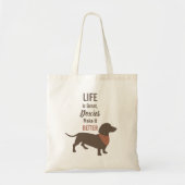 Minimalistisch gebruik van Dachshund Silhouette Tote Bag (Voorkant)
