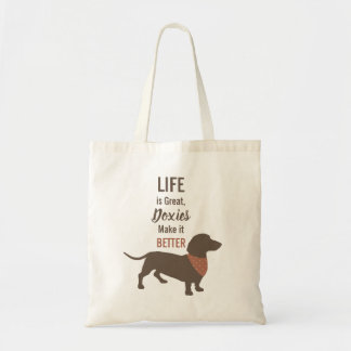 Minimalistisch gebruik van Dachshund Silhouette Tote Bag