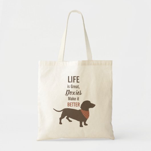 Minimalistisch gebruik van Dachshund Silhouette Tote Bag (Voorkant)