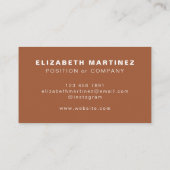 Minimalistisch gebruik van Terracotta Modern Profe Visitekaartje (Achterkant)