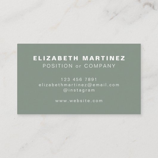 Minimalistisch gebruik voor groene, moderne, profe visitekaartje (Achterkant)