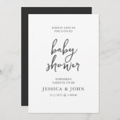 Minimalistisch gecodeerd eenvoudig Baby shower Kaart (Voorkant / Achterkant)