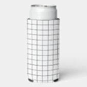 Minimalistisch gecontroleerd rasterpatroon seltzer blikjeskoeler (Seltzer Achterkant)