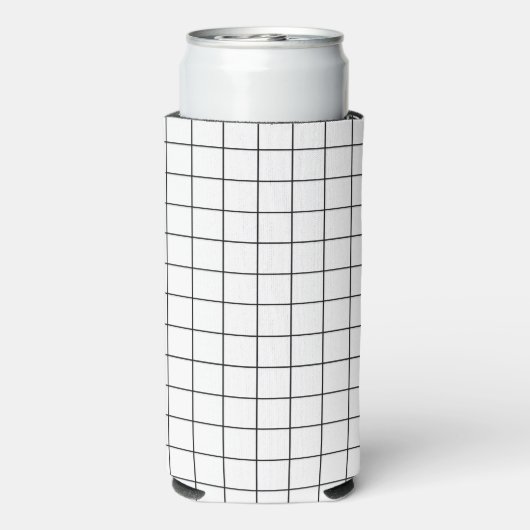 Minimalistisch gecontroleerd rasterpatroon seltzer blikjeskoeler (Seltzer Achterkant)