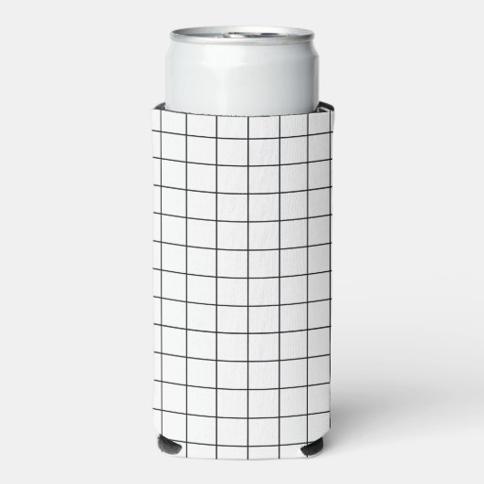 Minimalistisch gecontroleerd rasterpatroon seltzer blikjeskoeler (Seltzer Voorkant)