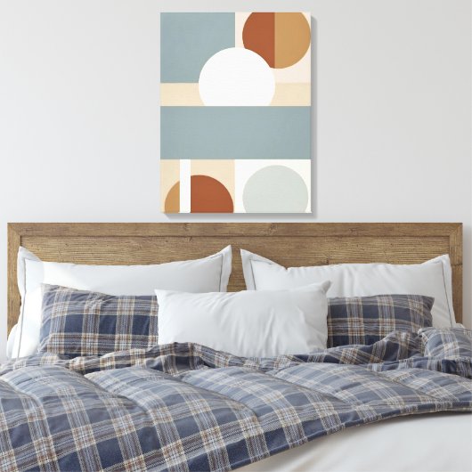 minimalistisch gedempt geometrisch Abstract Canvas Afdruk (Insitu (Slaapkamer))