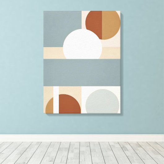minimalistisch gedempt geometrisch Abstract Canvas Afdruk (Insitu (Houten vloer))
