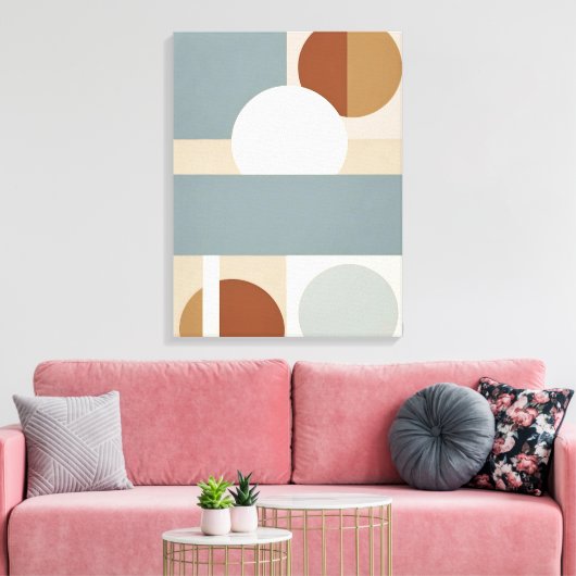 minimalistisch gedempt geometrisch Abstract Canvas Afdruk (Insitu (Woonkamer))