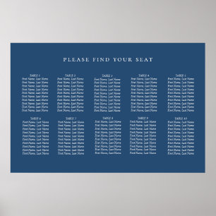 Minimalistisch gedempt marineschip met blauw huwel poster