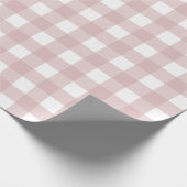 Minimalistisch gedempt roze schaduw geruite patroo cadeaupapier (Hoek)