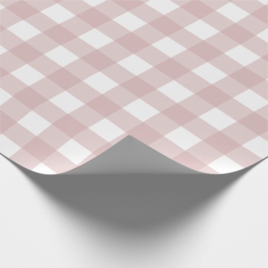 Minimalistisch gedempt roze schaduw geruite patroo cadeaupapier (Hoek)
