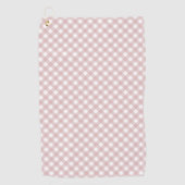 Minimalistisch gedempt roze schaduw geruite patroo golfhanddoek (Voorkant)
