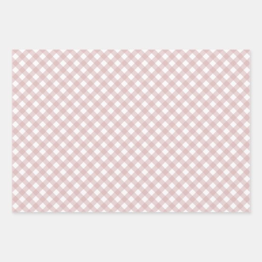 Minimalistisch gedempt roze schaduw geruite patroo inpakpapier vel (Voorkant)