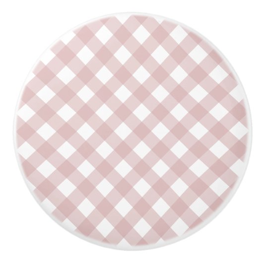 Minimalistisch gedempt roze schaduw geruite patroo keramische knop (Voorkant)