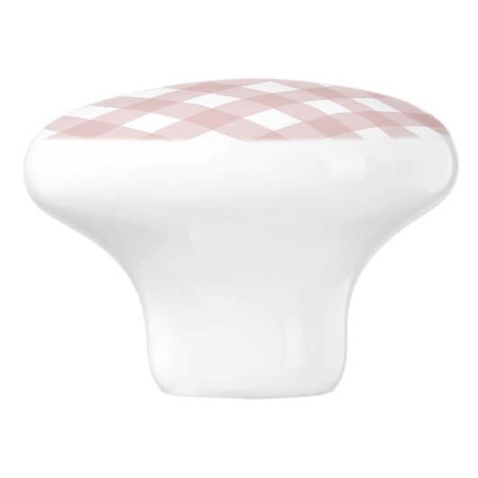 Minimalistisch gedempt roze schaduw geruite patroo keramische knop (Zijkant)
