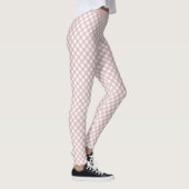 Minimalistisch gedempt roze schaduw geruite patroo leggings (Rechts)