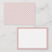Minimalistisch gedempt roze schaduw geruite patroo notitiekaartje (Voorkant / Achterkant)