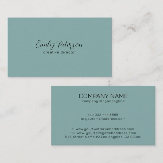 Minimalistisch gedempte zwarte achtergrondtekst visitekaartje (Voorkant / Achterkant)