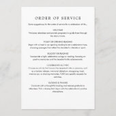 Minimalistisch gedenkteken, viering van het leven  programmakaart (Achterkant)