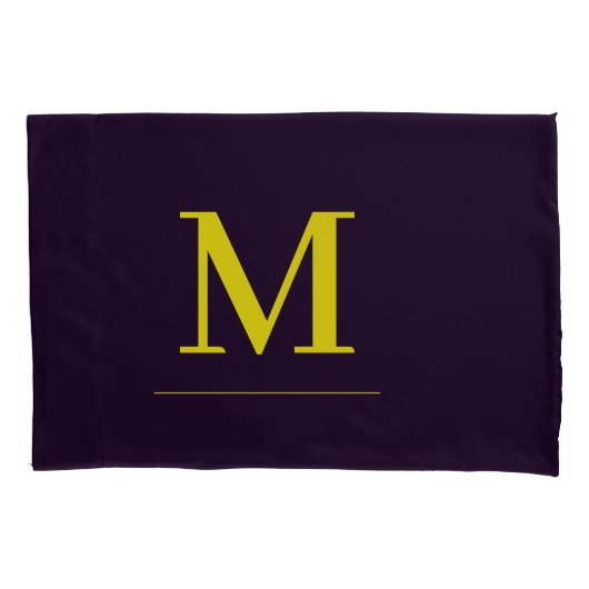 Minimalistisch geel elegant verfijnd monogram kussensloop (Voorkant)
