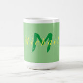 Minimalistisch geel en groen koffiemok (Center)