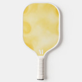 Minimalistisch geel en wit modern monogram pickleball paddle (Achterkant)
