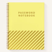Minimalistisch geel gouden strepen wachtwoord Noti Notitieboek (Voorkant)