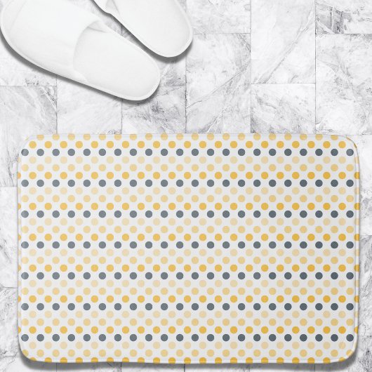 Minimalistisch Geel Grijs Stippenpatroon Badmat