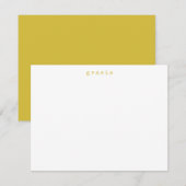 Minimalistisch geel herschrijfmachinetype notitiekaartje (Voorkant / Achterkant)