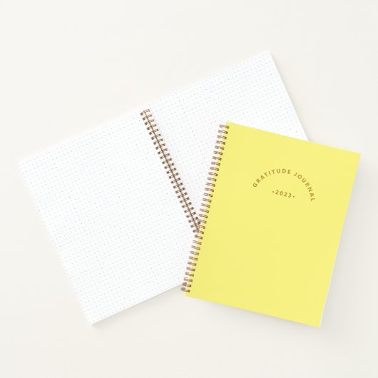 Minimalistisch Geel Jaar Arch Dankbaarheidsjournaa Notitieboek (Binnen)