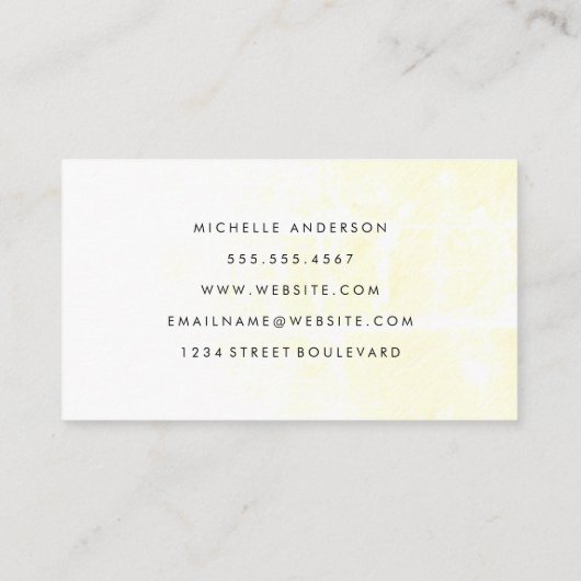 Minimalistisch geel met schuine streep visitekaartje (Achterkant)