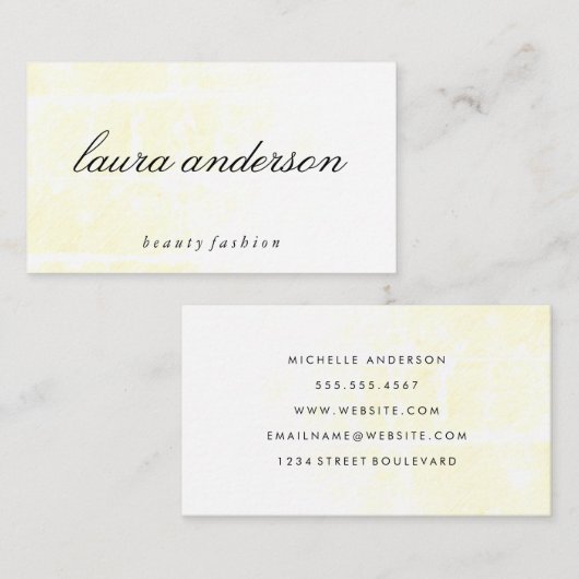 Minimalistisch geel met schuine streep visitekaartje (Voorkant / Achterkant)