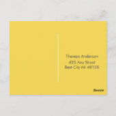 Minimalistisch geel - Save the Date Briefkaart (Achterkant)