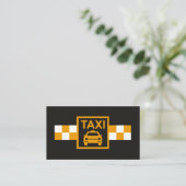Minimalistisch geel taxisignaal visitekaartje (Staand voorkant)