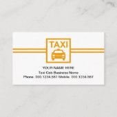 Minimalistisch geel taxisignaal visitekaartje (Achterkant)