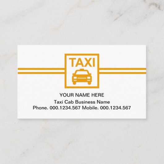 Minimalistisch geel taxisignaal visitekaartje (Achterkant)