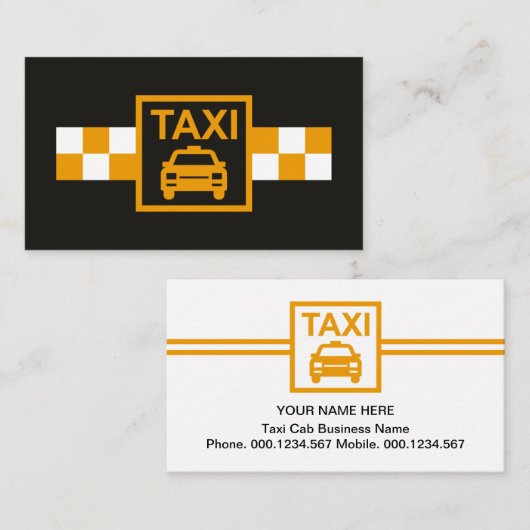 Minimalistisch geel taxisignaal visitekaartje (Voorkant / Achterkant)