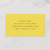 Minimalistisch geel visitekaartje (Achterkant)