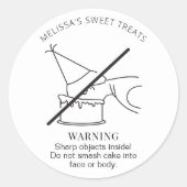 Minimalistisch: geen flauwvallen bij het waarschuw ronde sticker (Voorkant)