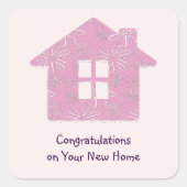 Minimalistisch gefeliciteerd met je nieuwe huis vierkante sticker (Voorkant)