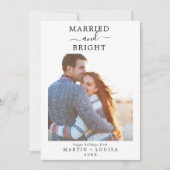 Minimalistisch gehuwd en foto van heldere Pas getr Feestdagenkaart (Voorkant)