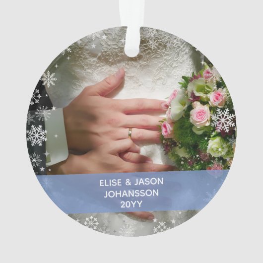 Minimalistisch gehuwd en verfrist onze eerste 2 fo ornament (achterkant)