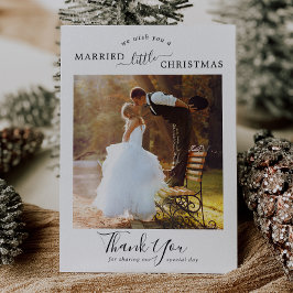 Minimalistisch gehuwd kerstfeest Dank je wel Feestdagenkaart