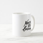 Minimalistisch geïnspireerd Leer Nooit Op Elegant Koffiemok (Voorkant rechts)