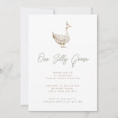 Minimalistisch Gekke Gans Eerste Verjaardagsfeest Kaart (Voorkant)